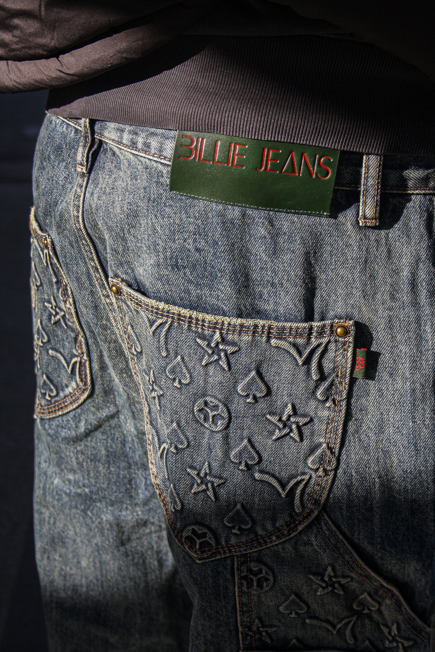 Billie Jeans Jeans with royal flush print and visible logo