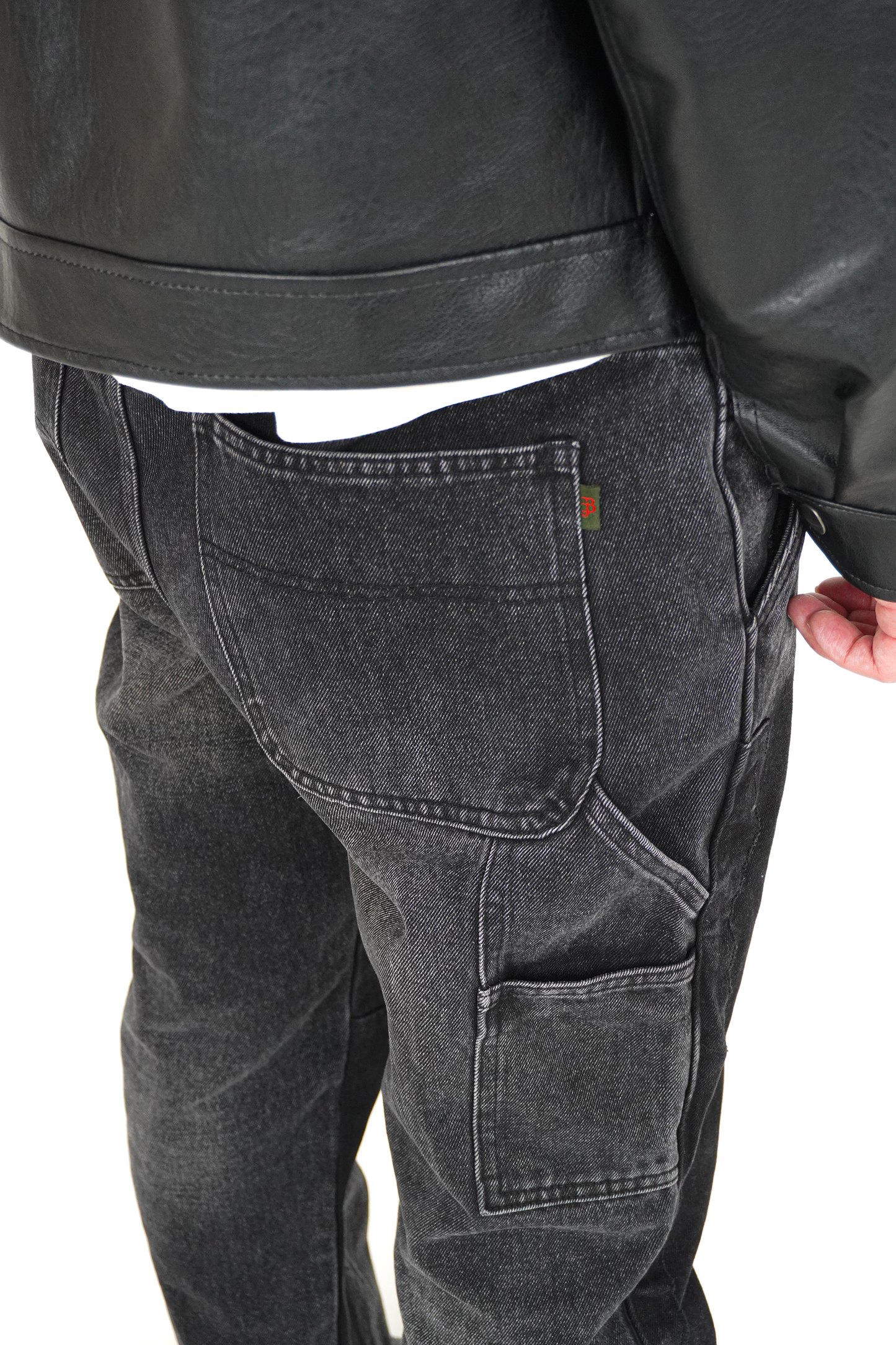 GALLERY CARPENTER FLARED DENIM JEANS BLACK