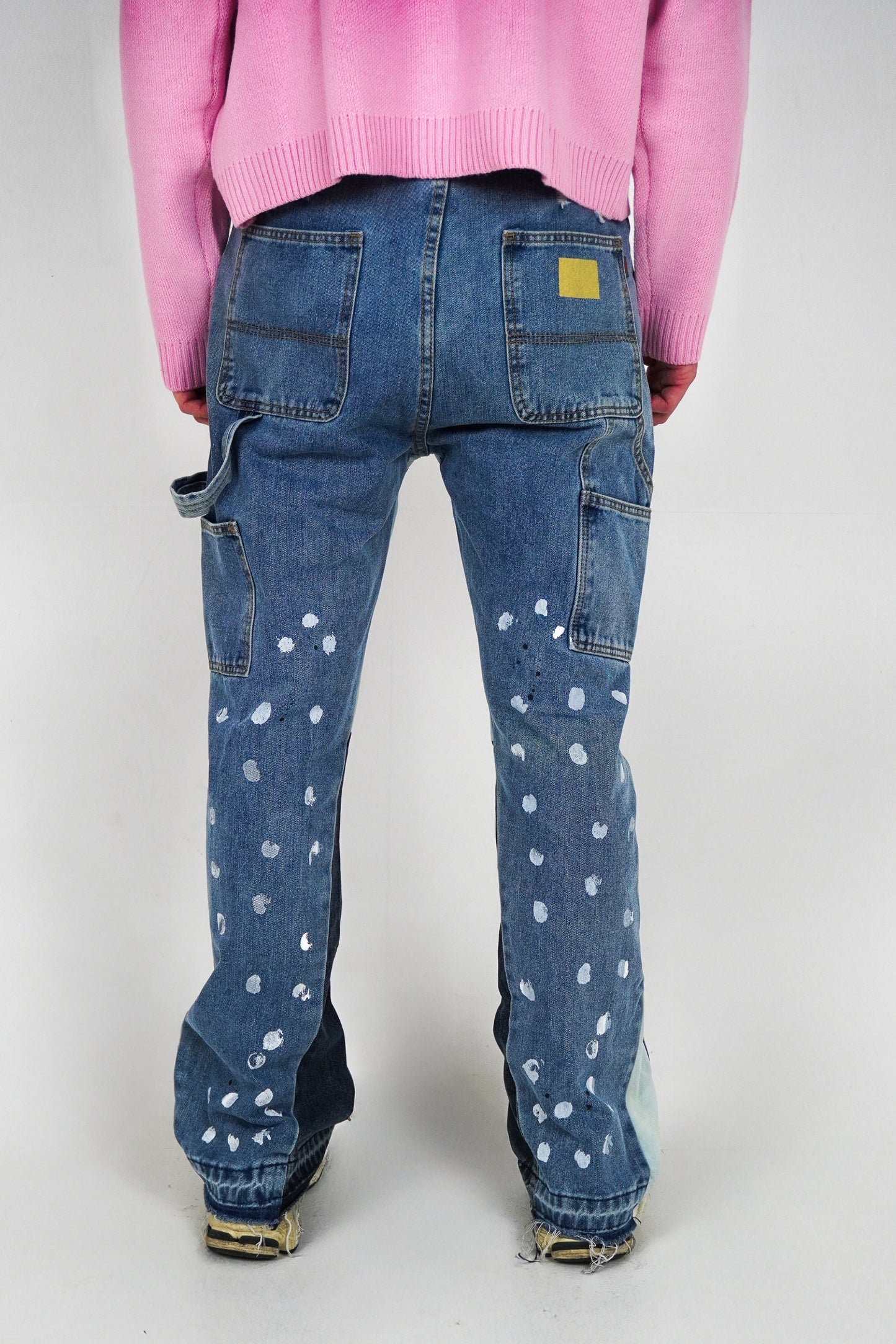 GALLERY CARPENTER FLARED DENIM JEANS BLUE