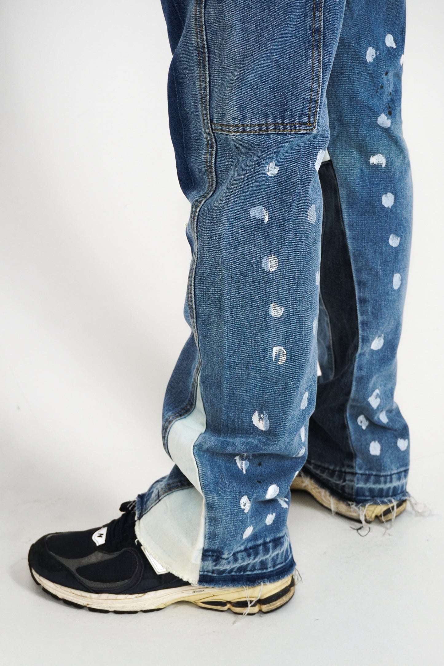 GALLERY CARPENTER FLARED DENIM JEANS BLUE