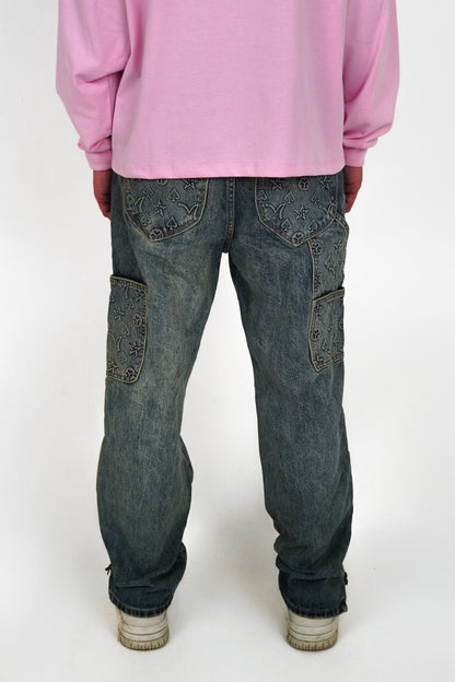 ROYAL FLUSH CARPENTER DENIM JEANS BLAUW